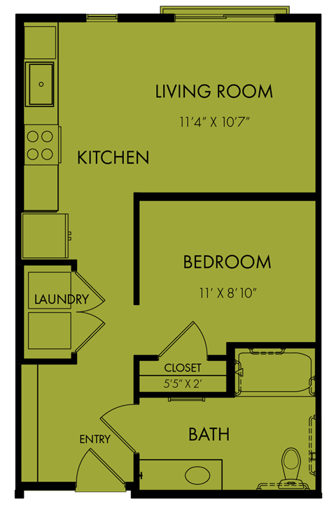 floor plan of the living room and kitchen of a small house